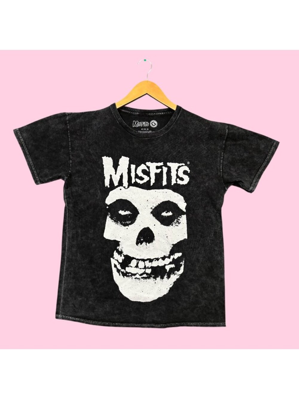 Misfits The Fiend Skull Horror Punk Rock Band Mineral Wash Tee M